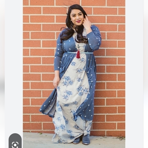 LuLaroe Multi-color Floral Print Marie Maxi Sundress Dress XXS *NEW - Picture 4 of 11